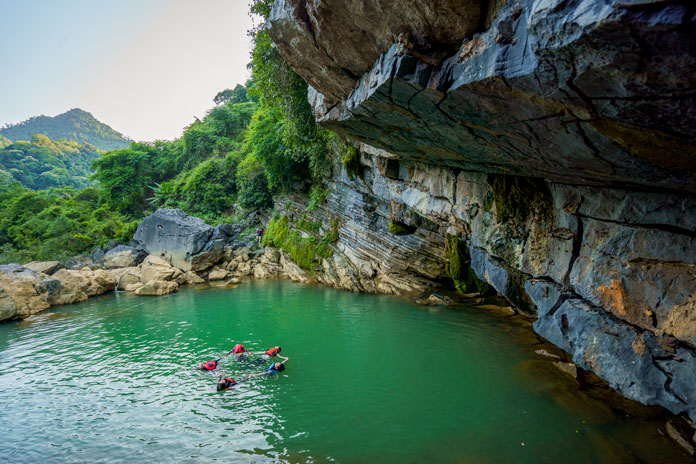 Beautiful lagoon near camping area.