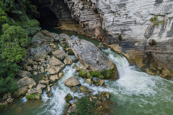 Ken Cave is one of the most beautiful wet caves in the Tu Lan cave system.