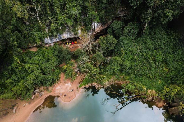 Dai Cao Cave Campsite from above