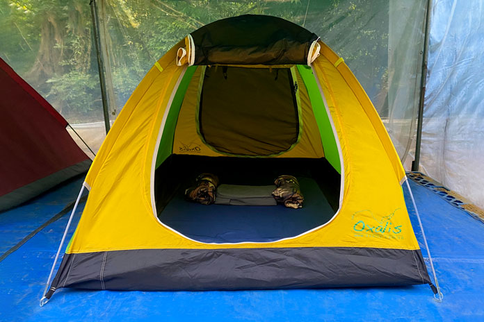 Tents provided at campsites of Tu Lan Cave System.