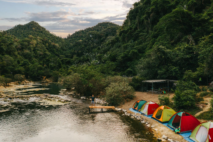 The overview of Hang Tien Campsite - the most beautiful one in the Tu Lan - Hang Tien area.