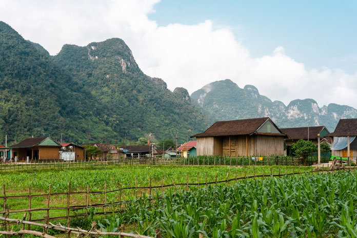 Phong cảnh làng quê Tân Hoá.